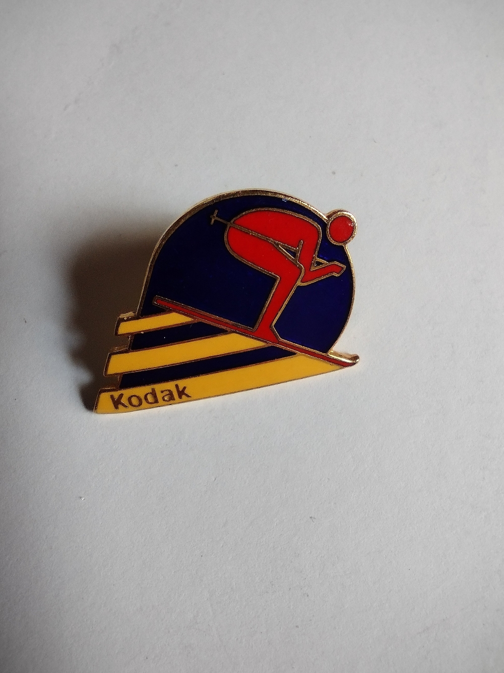 Kodak Olympics Vintage Enamel Pin Ski Team Sponsor 1980s